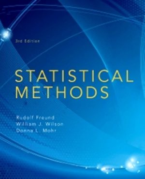 Statistical Methods 3rd Edition Rudolf Freund SOLUTION MANUAL