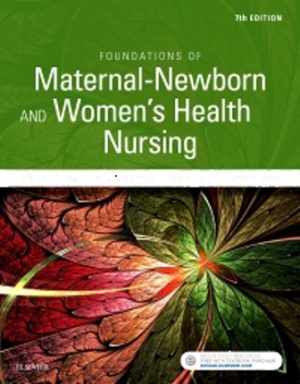 Foundations of Maternal-Newborn and Women's Health Nursing 7th Edition Murray TEST BANK